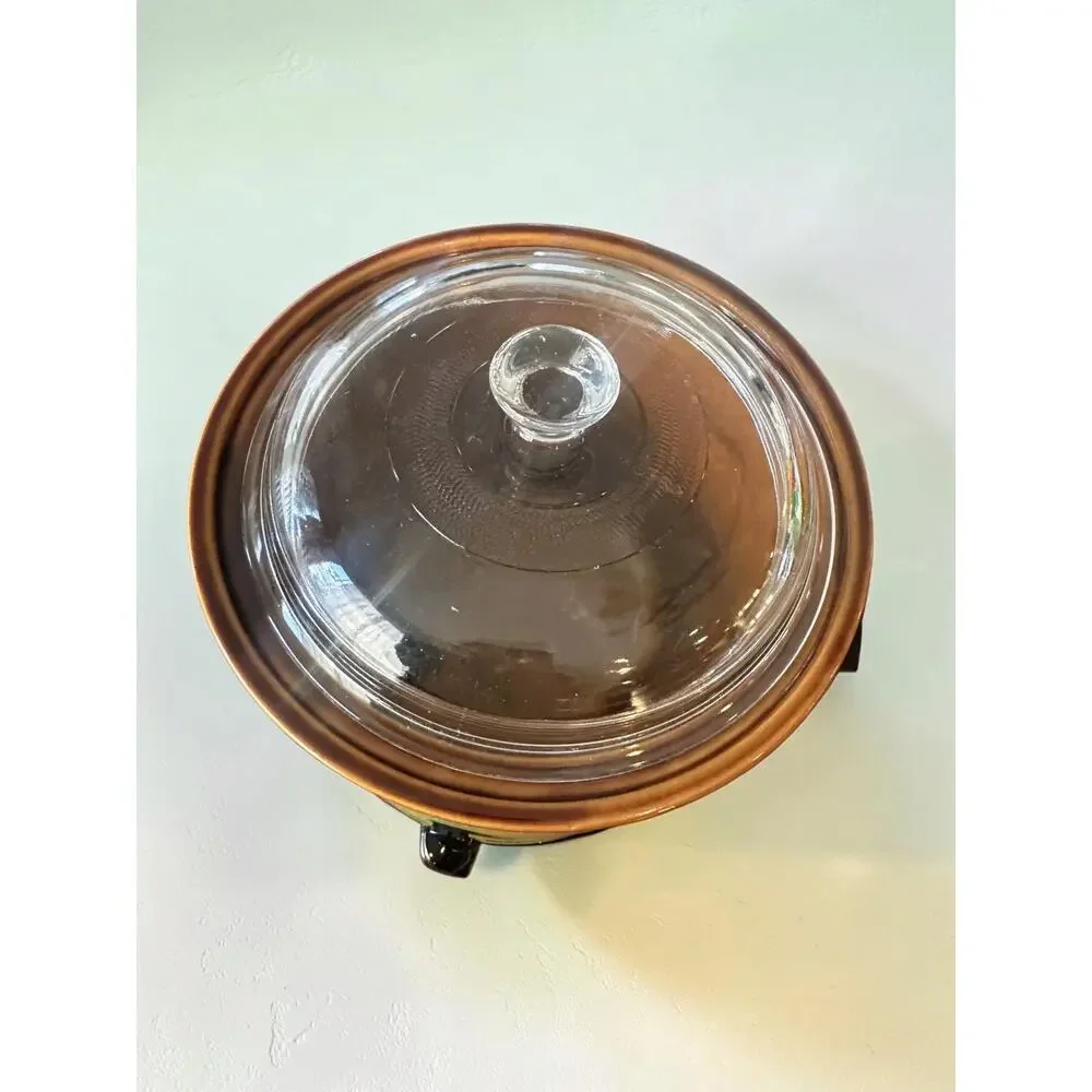 Vintage 1970s Rival Crock-Pot 3100/2 Avocado Green 3.5 Qt Glass Lid
